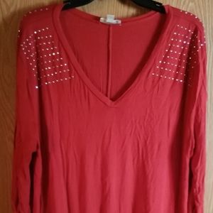 Misia 3X Red Tunic w/studs